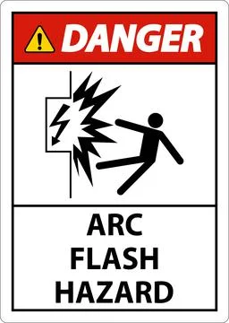 Danger Arc Flash Hazard Sign On White Background Stock Illustration