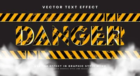 Danger Area editable text effect Template Stock Illustration