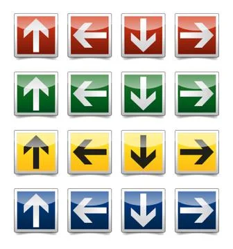Danger arrow sign set Stock Illustration