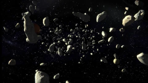 Danger, asteroids moving Video stock 38185909