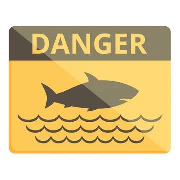 Danger attack icon cartoon vector. Shark sign Stock-Illustration