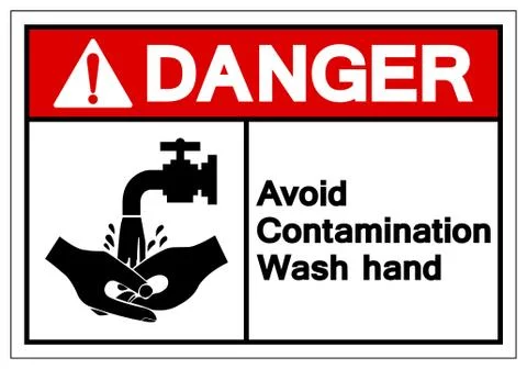 Danger Avoid Contamination Wash Hand Symbol Sign, Vector Illustration, Isolat Stock Illustration