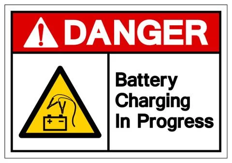 Danger Battery Charging In Progress Symbol Sign, Vector Illustration, Isolate Stock Illustration