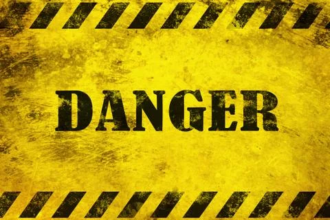 Danger black text on yellow background. Stock Illustration