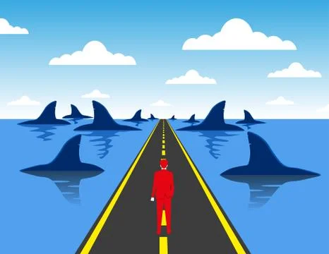 Danger businessman Stock Illustration
