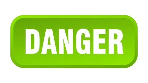 Danger button. danger square 3d push button Illustrazione stock