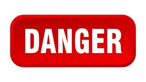 Danger button. danger square 3d push button 스톡 일러스트
