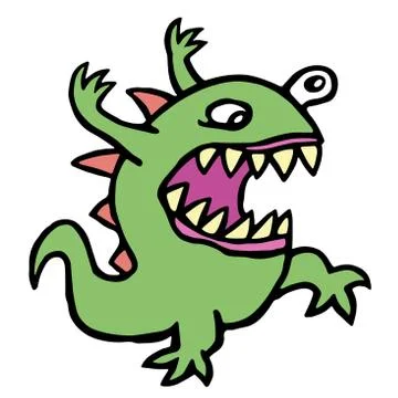 Danger cartoon mad germ. Vector illustration. Illustrazione stock