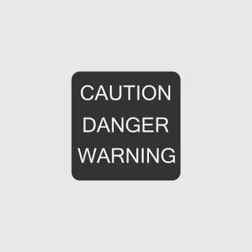 Danger, caution and warning sings in rectangle 3 Stock Illustration