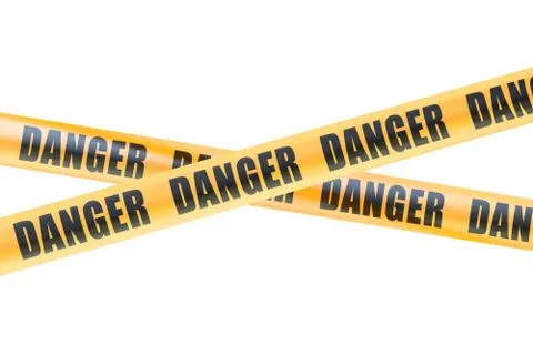 Danger Caution Barrier Tapes, 3D rendering Stock-Illustration