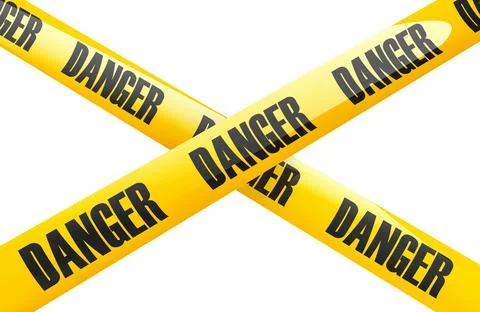 Danger Caution Barrier Tapes, 3D rendering Stock-Illustration