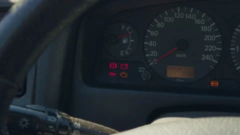 Danger: Check engine sign is visible. Expensive car repair due Stock Footage 333908229