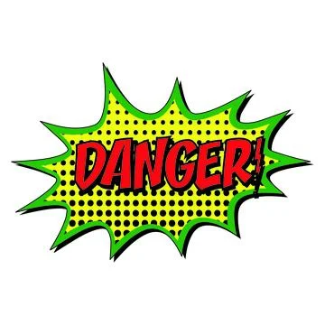 Danger comic burst vector sign Stock Illustration