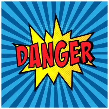 Danger Comic Speech Bubble, Cartoon. vector illustration 스톡 일러스트