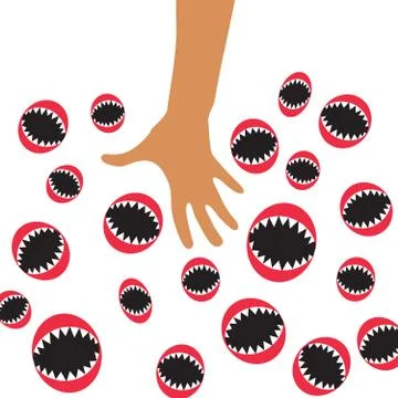 Danger concept. Halloween background Illustrazione stock