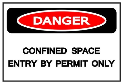 Danger Confined Space Entry By Permit Only Symbol Sign,Vector Illustration, I Stock Illustration