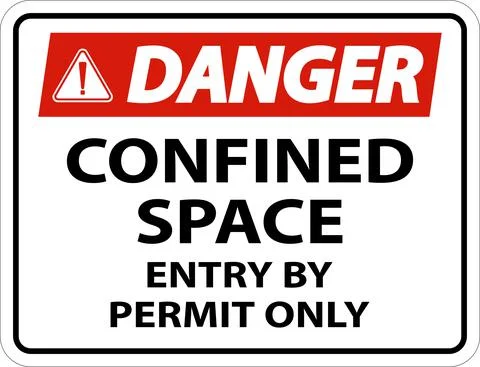 Danger Confined Space Entry By Permit Only Sign Stock Illustration