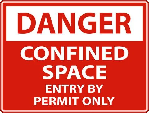 Danger Confined Space Entry By Permit Only Sign Stock Illustration