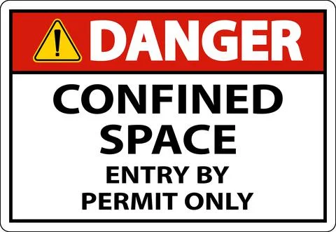Danger Confined Space Entry By Permit Only Sign Stock Illustration
