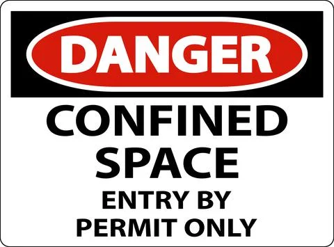 Danger Confined Space Entry By Permit Only Sign Stock Illustration