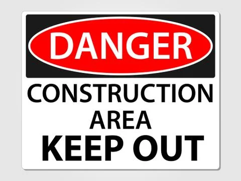 Danger construction sign Stock Illustration