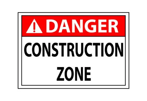 Danger construction zone attention plate Stock Illustration