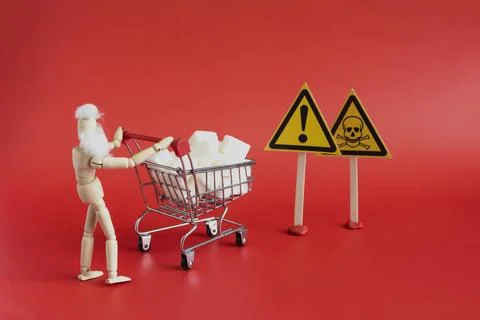 The danger of consuming sugar. Foto stock