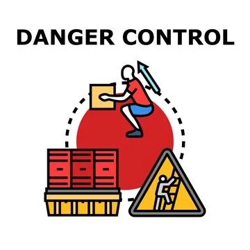 Danger control concept preventing workplace injuries and hazards Stock Illustration