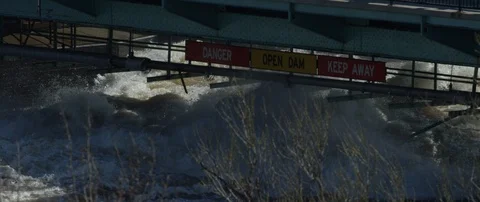 Danger dam flow high speed camera slow motion Stock Footage 107169547