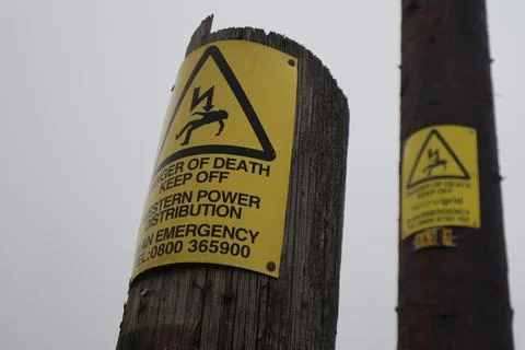 Danger of death sign keep off Foto stock