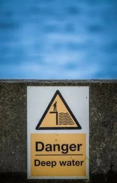Danger Deep Water Stock-Fotos