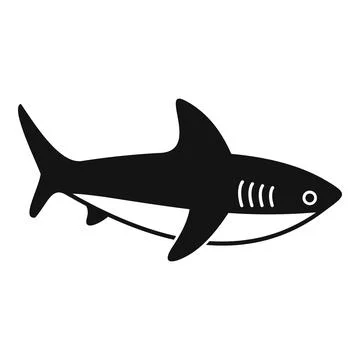 Danger diving with shark icon simple vector. Travel adventure Illustrazione stock