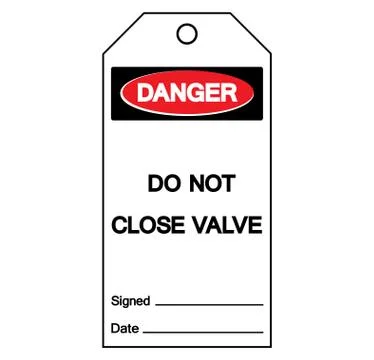 Danger Do Not Close Valve Tag Symbol Sign,Vector Illustration, Isolate On Whi Stock Illustration