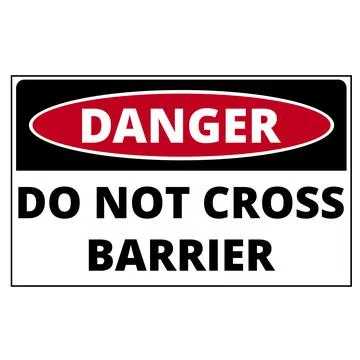 Danger do not cross barrier sign isolated on a white background Stock-Illustration