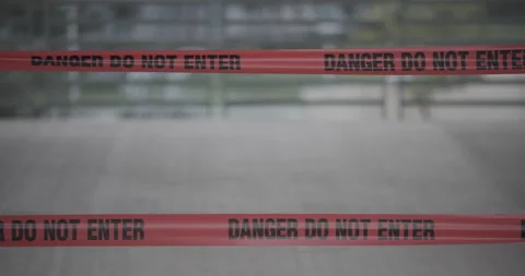 Danger Do Not Enter Red Caution Tape 2X Stock Footage 165271193