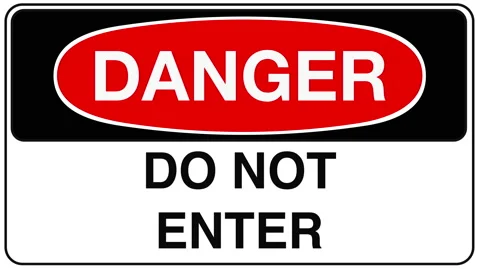 Danger Do Not Enter Sign Animation on Wh... | Stock Video | Pond5