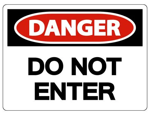 Danger Do Not Enter Symbol On White Background Ilustración de archivo