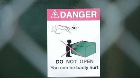 Danger do not open you can be badly hurt with illustration picture Stock Footage 249752303