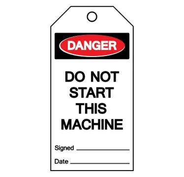 Danger Do Not Start This Machine Label Tag Symbol Sign,Vector Illustration, I Stock Illustration