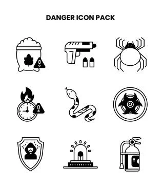 Danger DuoTone Design Icons Pack Stock Illustration