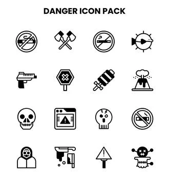 Danger DuoTone Design Icons Pack Stock Illustration