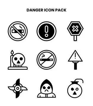 Danger DuoTone Graphics Icons Pack Stock Illustration