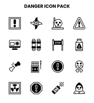 Danger DuoTone Scalable Icons Pack Stock Illustration