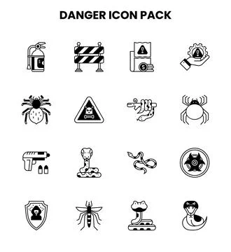 Danger DuoTone UI Icons Pack Stock Illustration