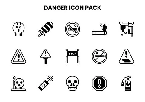 Danger DuoTone UI Icons Pack Stock Illustration