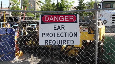 Danger ear protection required  스톡 동영상 27823494