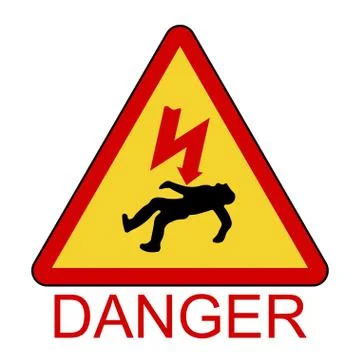 Danger Electrical Hazard High Voltage Sign Stock Illustration