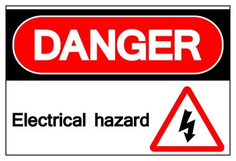 Danger Electrical Hazard Symbol Sign,Vector Illustration, Isolated On White B Stock Illustration