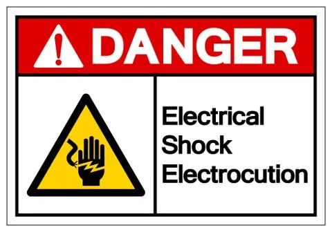 Danger Electrical Shock Electrocution Symbol Sign, Vector Illustration, Isola Stock Illustration
