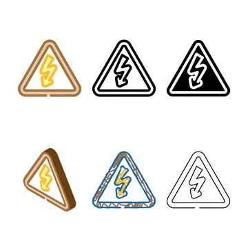 Danger electricity color icon vector modern Stock Illustration